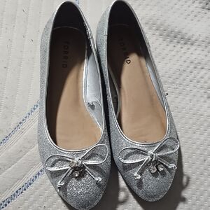Torrid Silver Glitter Ballet Flats